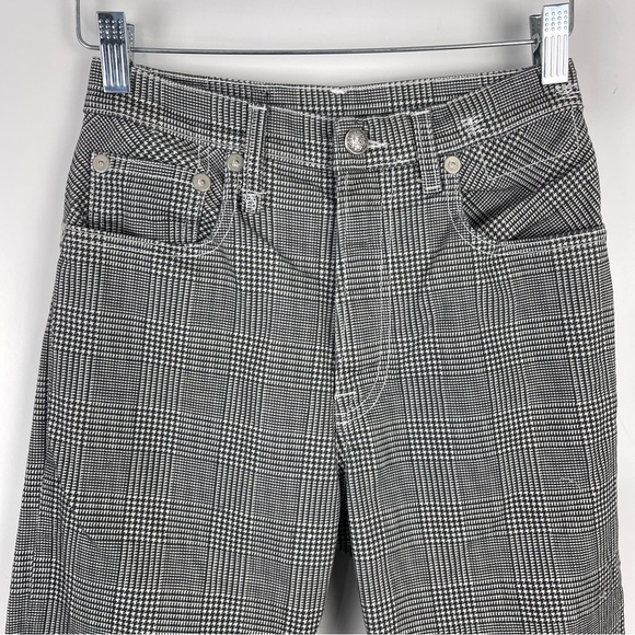 R13 Jane Jeans Wide Leg Jeans Printed Glen Plaid Size 26 Grunge Streetwear Denim - Picture 6 of 15